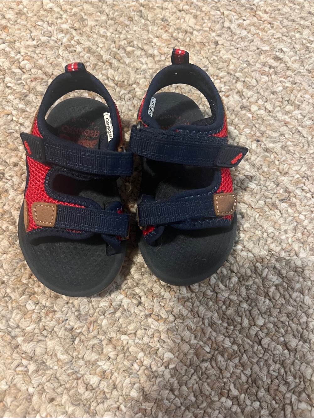 OshKosh B'gosh Navy and Red Toddler Hook-and-Loop Sandals